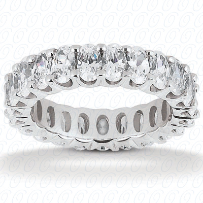 14KP Oval 5.00 CT. Eternity Wedding Bands