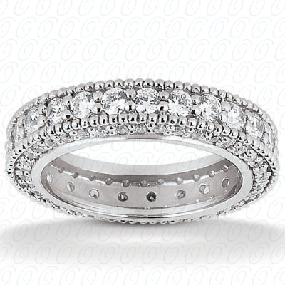 14KP  Round Cut Diamond Unique <br>Engagement Ring 0.97 CT. Eternity Wedding Bands Style
