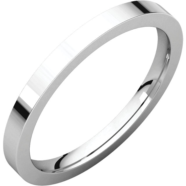 14kt X1 White 2mm Flat Comfort Fit Band